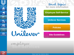 Unilever HR Self-Service Kiosk Menu