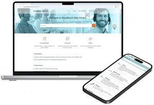 A screenshot of the DynaTouch Help Center homepage.