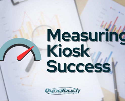 Charts and graphs, "Measuring Kiosk Success" overlaid.